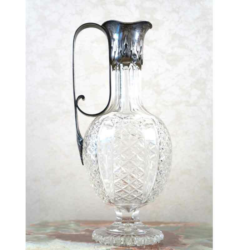 European Crystal Silver Wine Carafe