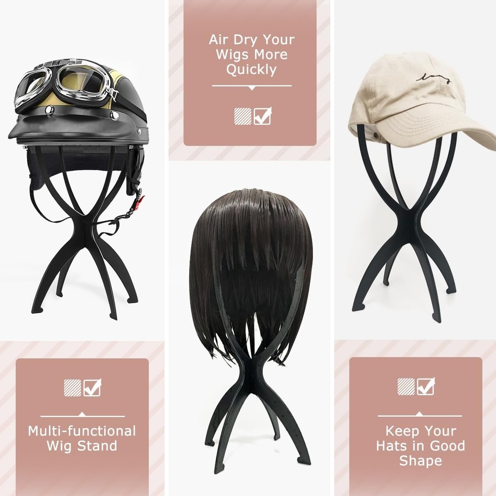 Plastic Wig Stand Hat Display Mannequin Head Stand for Styling Drying Display