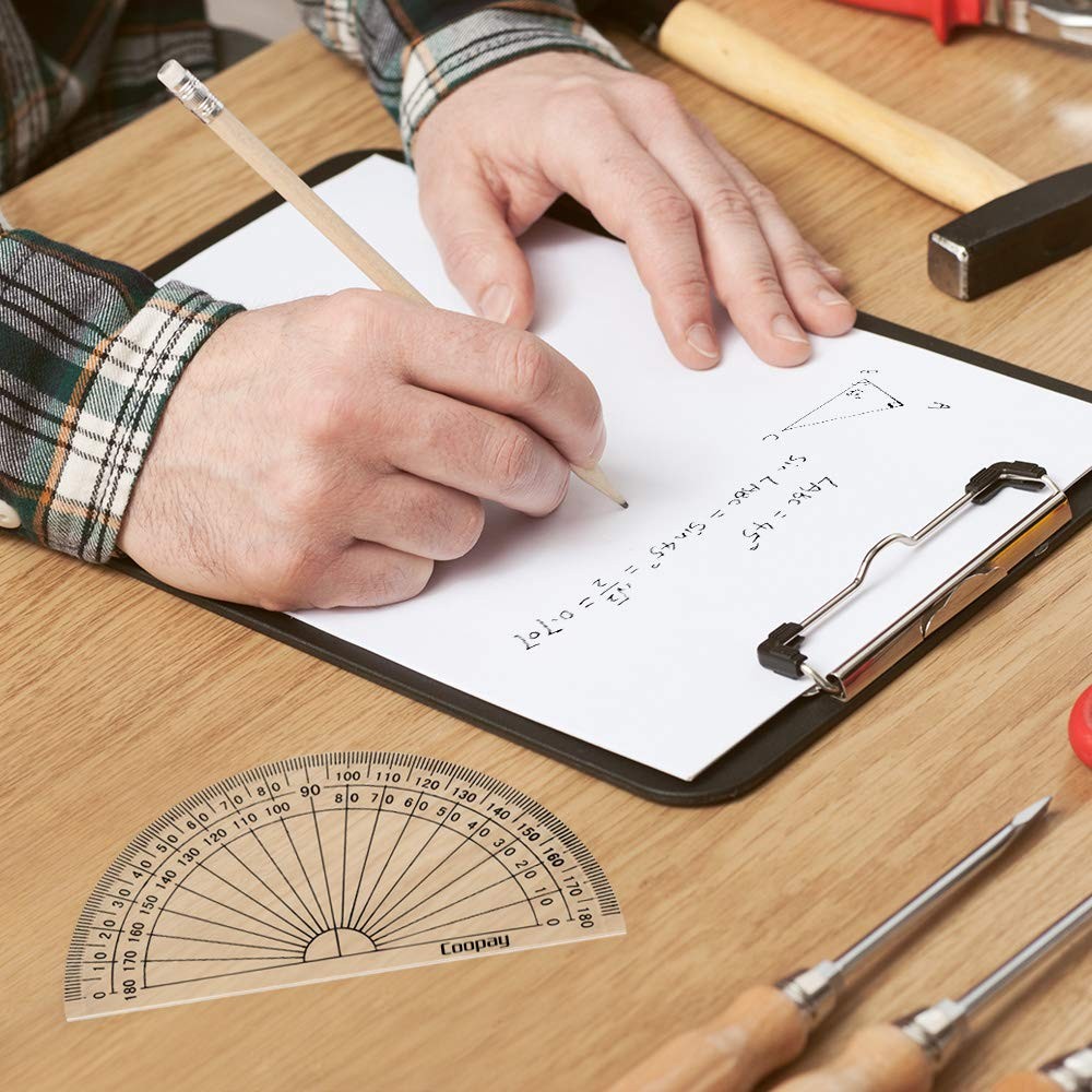 24 Pack Plastic Protractors Student Math Clear 180 Degrees 4 Inches Angle