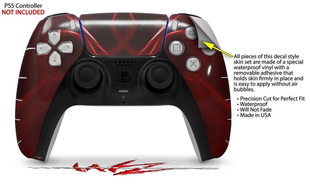Skin Sony PS5 Controller Abstract 01 Red
