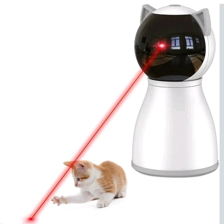 Motion-Activated Interactive Cat Pet Toy Red Dot Pointer Rechargeable Automatic