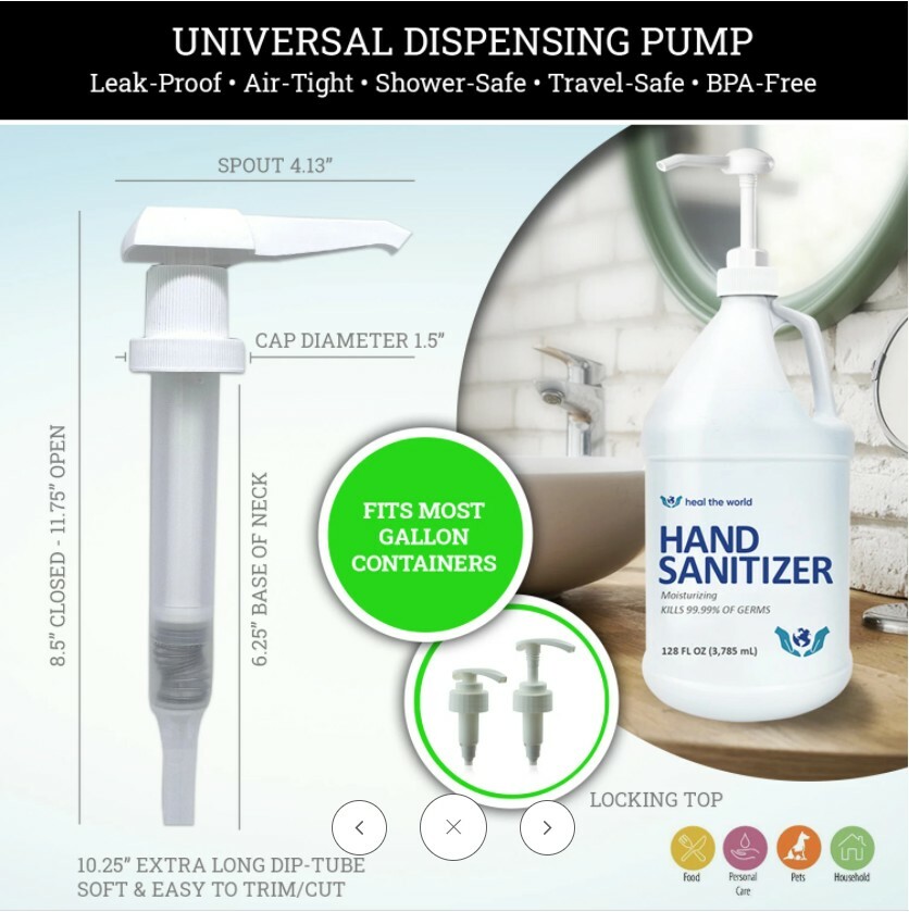 PUMP TOP, 38-400 White PP Plastic 27 cc Output Dispenser Pump