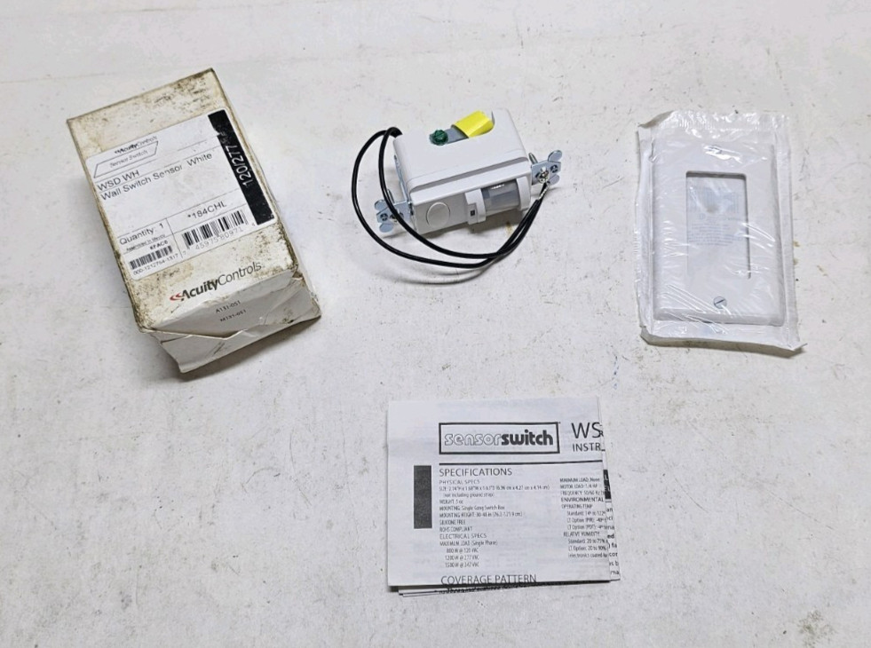 Acuity Controls WSD WH 184CHL White Wall Switch Sensor-New