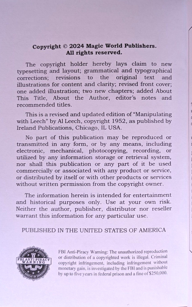 Manipulating with Leech by Al Leech