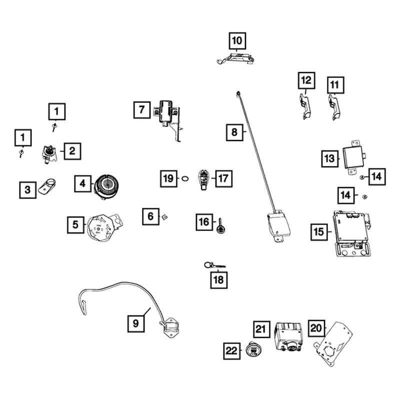 Mopar 68029829AB - Keyless Entry Transmitter Key
