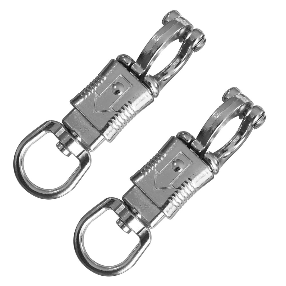 Panic Snap 2 Pcs Quick Release U-Type Clip for Lead Ropes Rotatable Eye