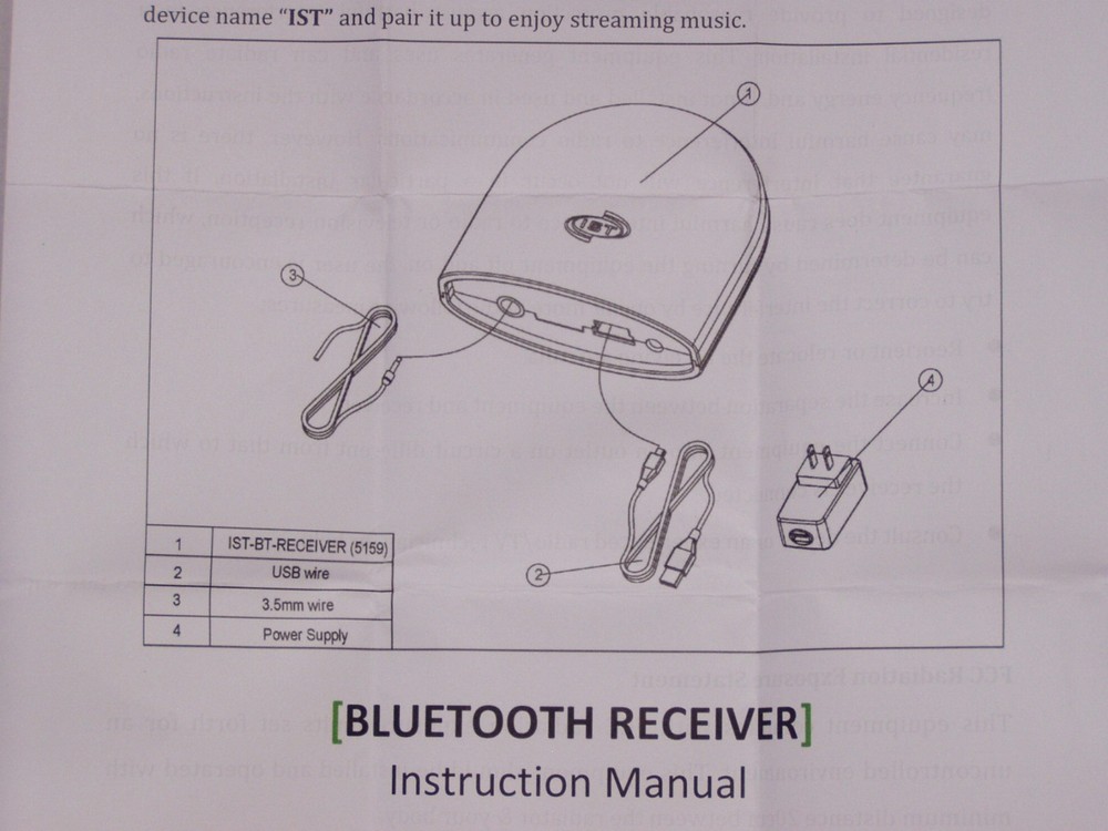 Bluetooth Receiver streaming music for DMC1, DMC3-4