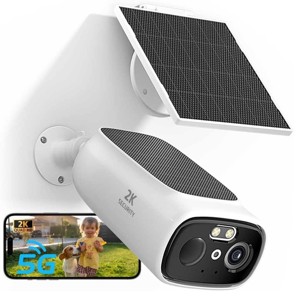 2K solar security camera outdoor camera wireless