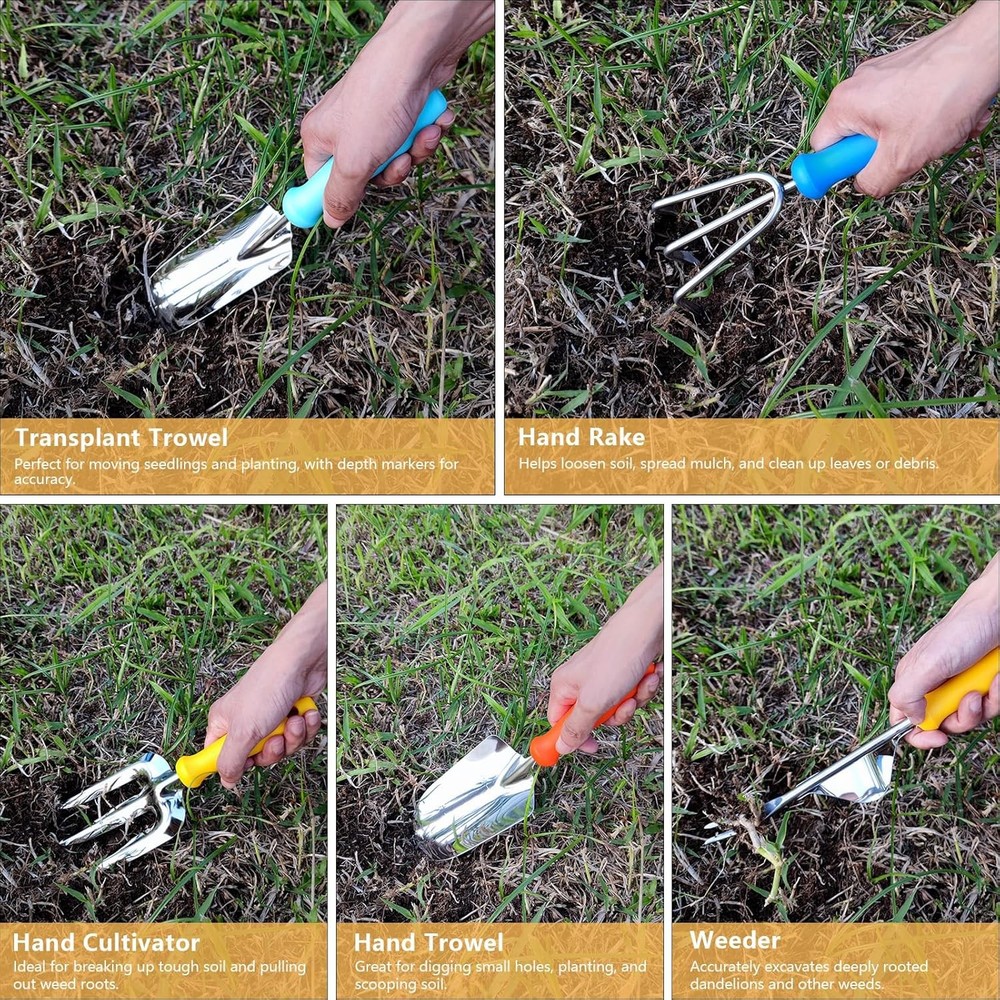 Weed Puller Tool, 5 Piece Stainless Steel Heavy Duty Weeding Tool, Weed Puller,