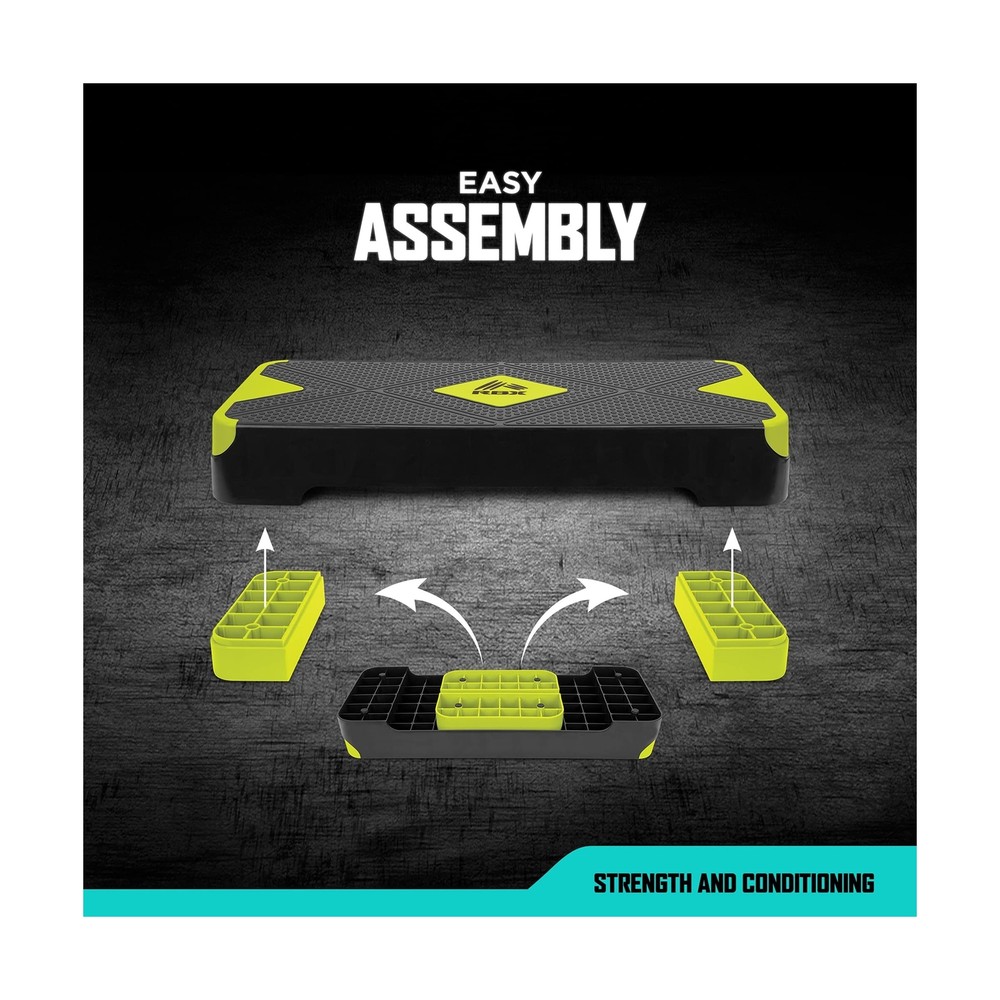 RBX Aerobic Step Platform with Non-Slip Textured Surface -2-Level Adjustable ...