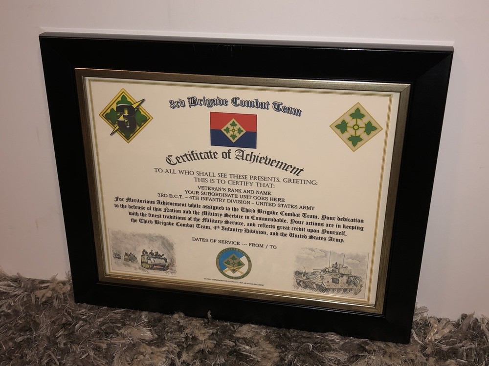 3RD B.C.T. / 4TH INFANTRY DIVISION (COMMEMORATIVE CERTIFICATE)