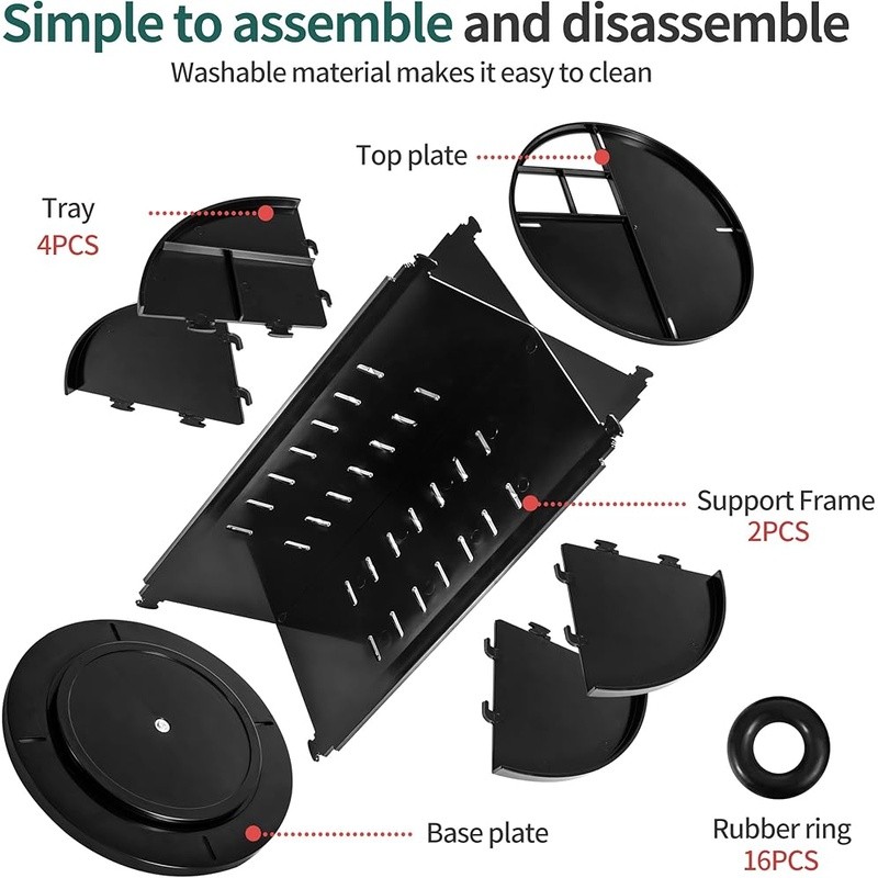 360° Rotating Makeup Organizer Adjustable Trays Large Capacity Durable Gift New