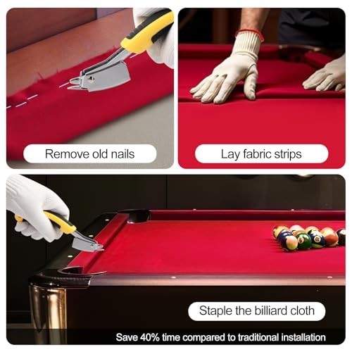 8ft Pool Table Felt Replacement Kit - Billiard Cloth, Gloves, Strips & Tools