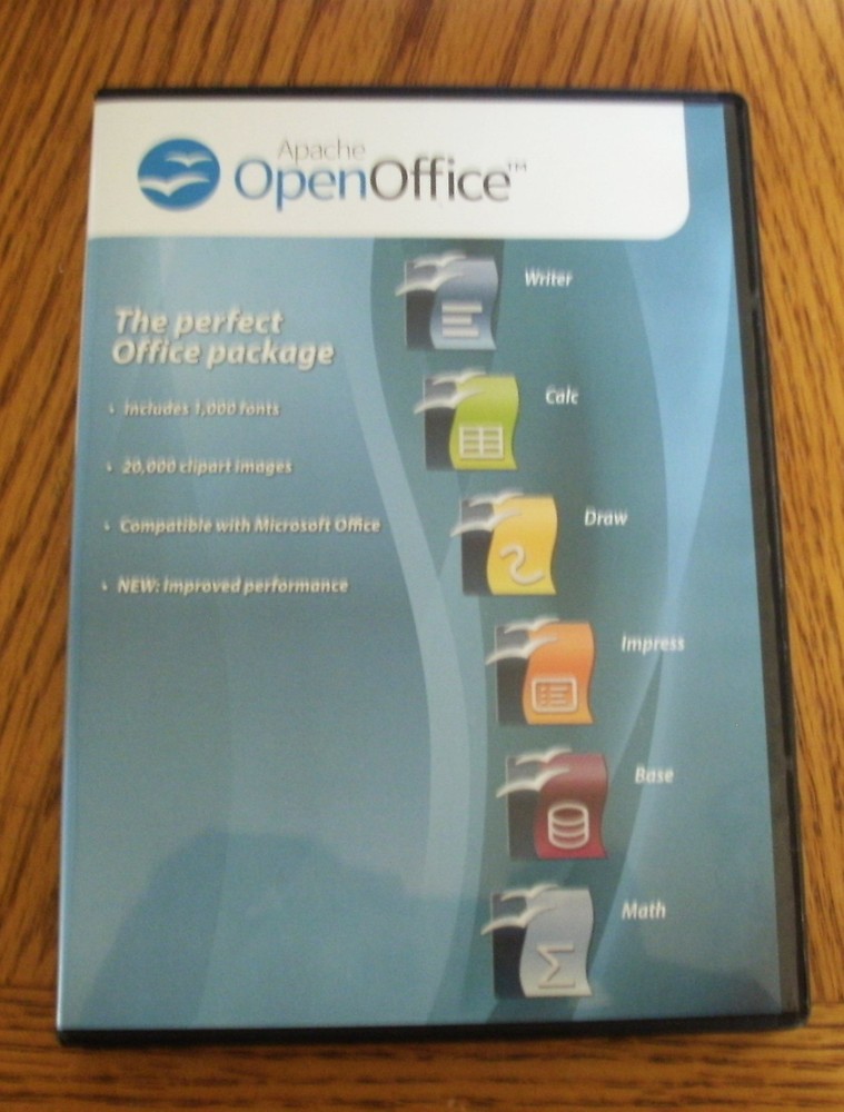 Apache Open Office  for Windows 11, 8.1, 8, or 7- Office Software Suite on DVD