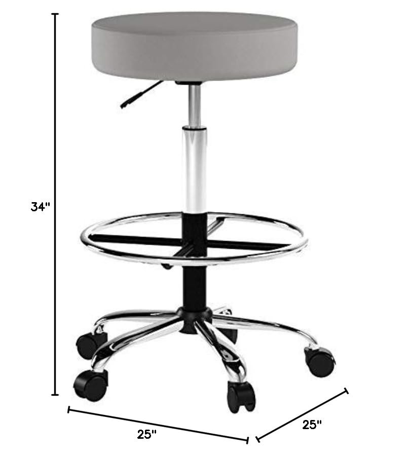 Boss Office Products 16" Adjustable Grey Drafting Stool