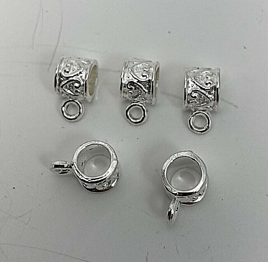 100 ~  Silver Bails Connectors for Charms/Pendants/Beads