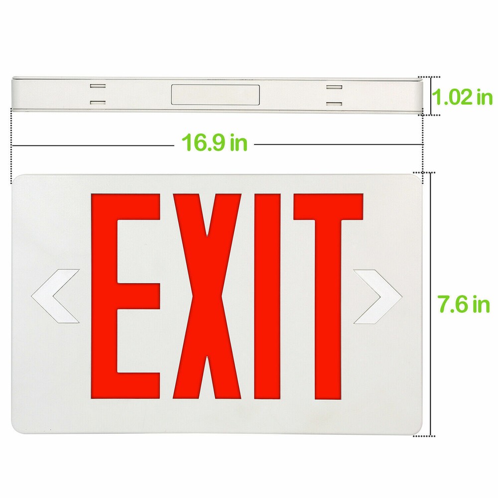 Red LED Emergency Exit Light Sign - Modern Battery Backup UL-94V Fire Resistance