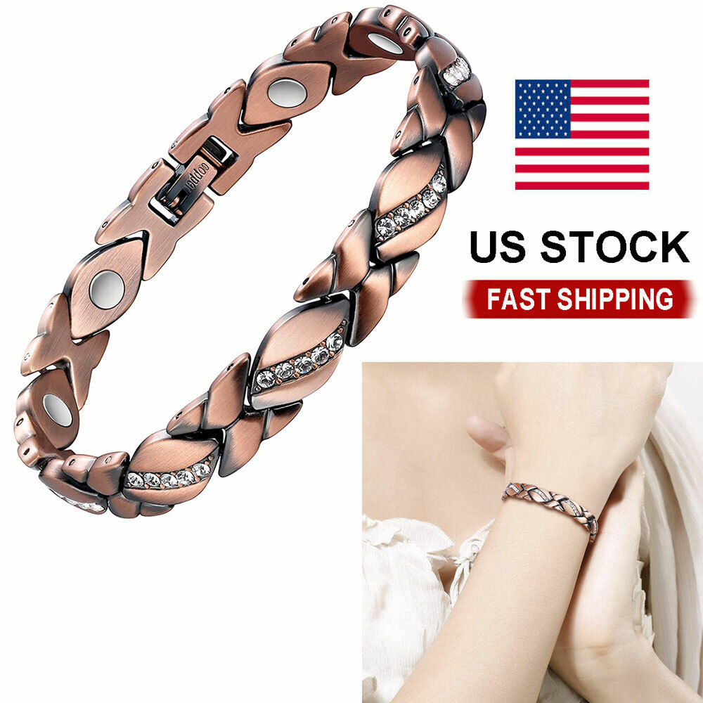 Effective Therapy Copper Magnetic Bracelets Women's Arthritis Carpal Cuff Bangle