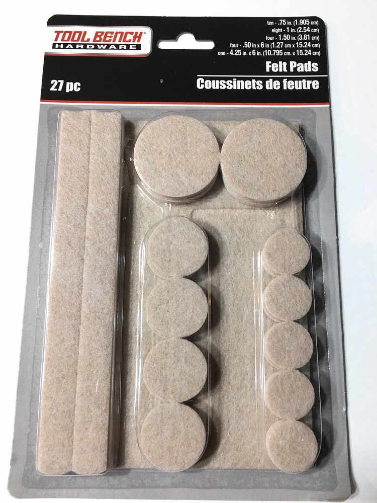 New Tool Bench 27 Felt Pads Combo Pack | Peel & Stick Avoid Floor Scratches