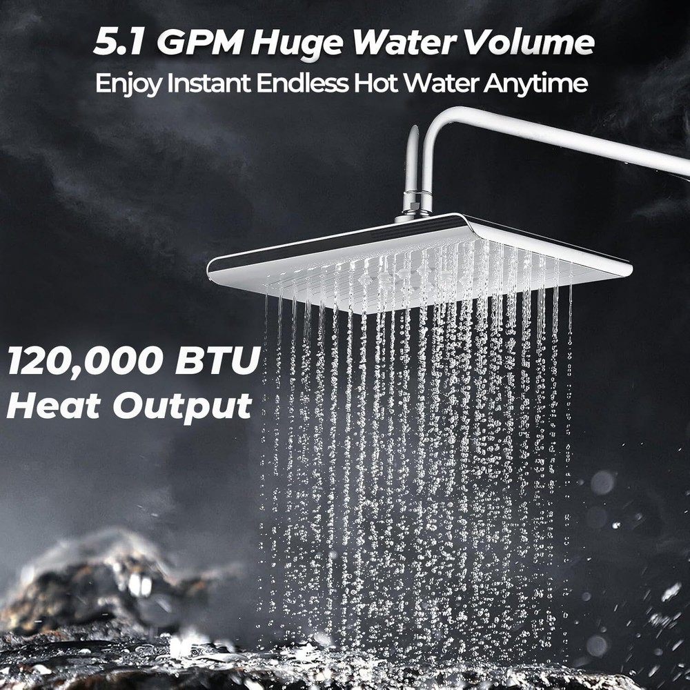 【99% NEW】Indoor Tankless Water Heater Natural Gas 5.1GPM 120,000BTU On-Demand