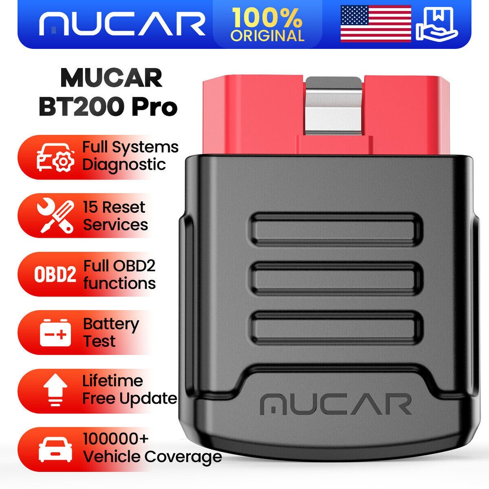 2026 MUCAR BT200PRO OBD2 Scanner Code Reader Full System Car Diagnostic Tool