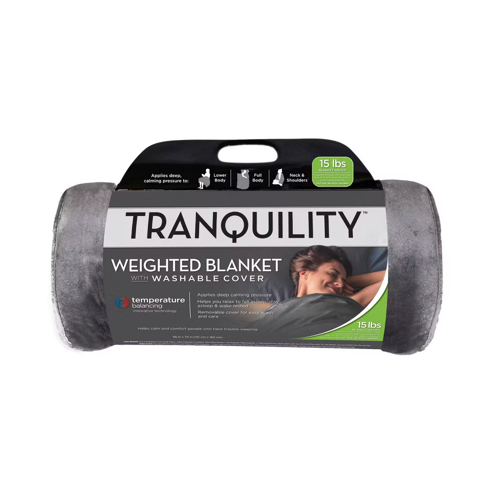48"x72" 15lbs Temperature Balancing Weighted Blanket Gray - Tranquility