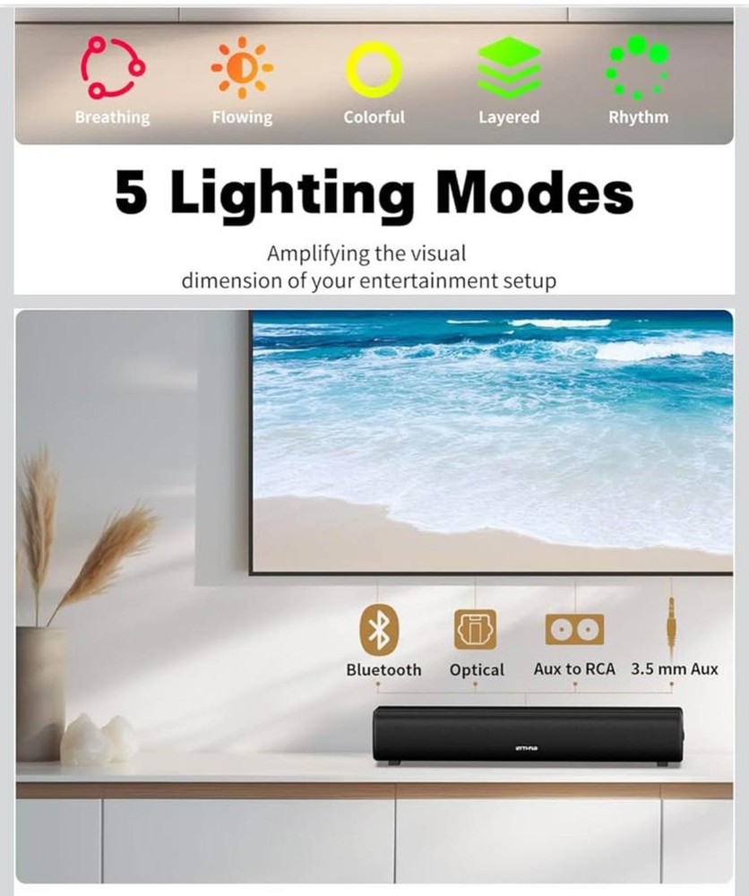 16”/60W Soundbar with Remote Control