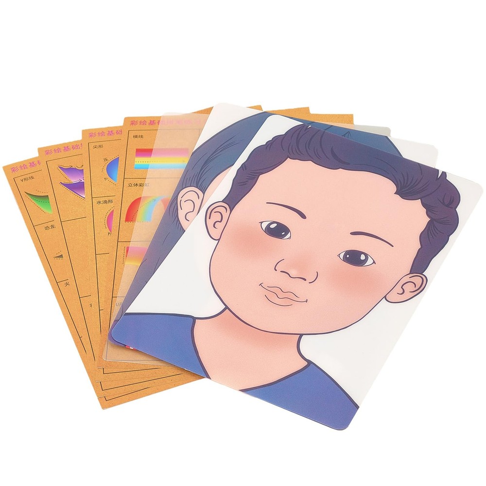 2 PCS Face Painting Practice Board 4 Patterns Reusable Makeup Template A4