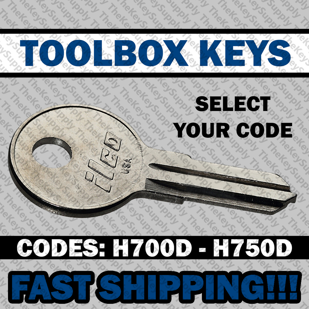 Toolbox Replacement Key Cut to your Code H700D - H750D