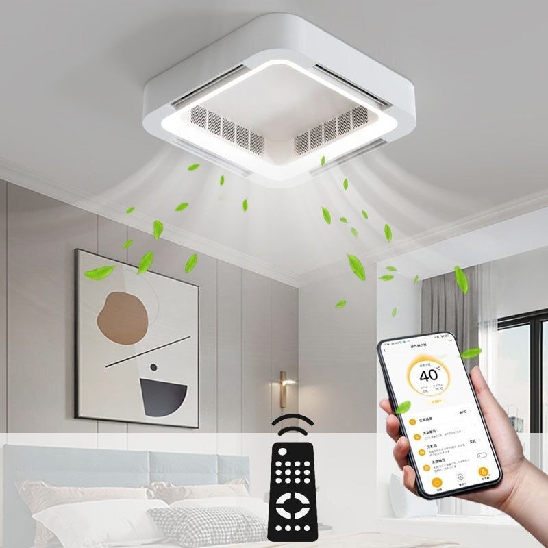 Invisible Bladeless Ceiling Fan Light Remote Control Lamp Without Blades