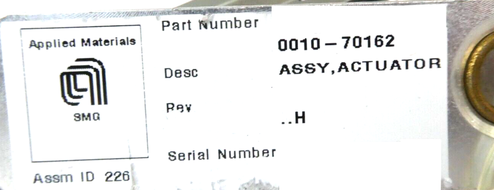 AMAT Applied Materials 0010-70162 Slit Valve Actuator Assembly Working Surplus