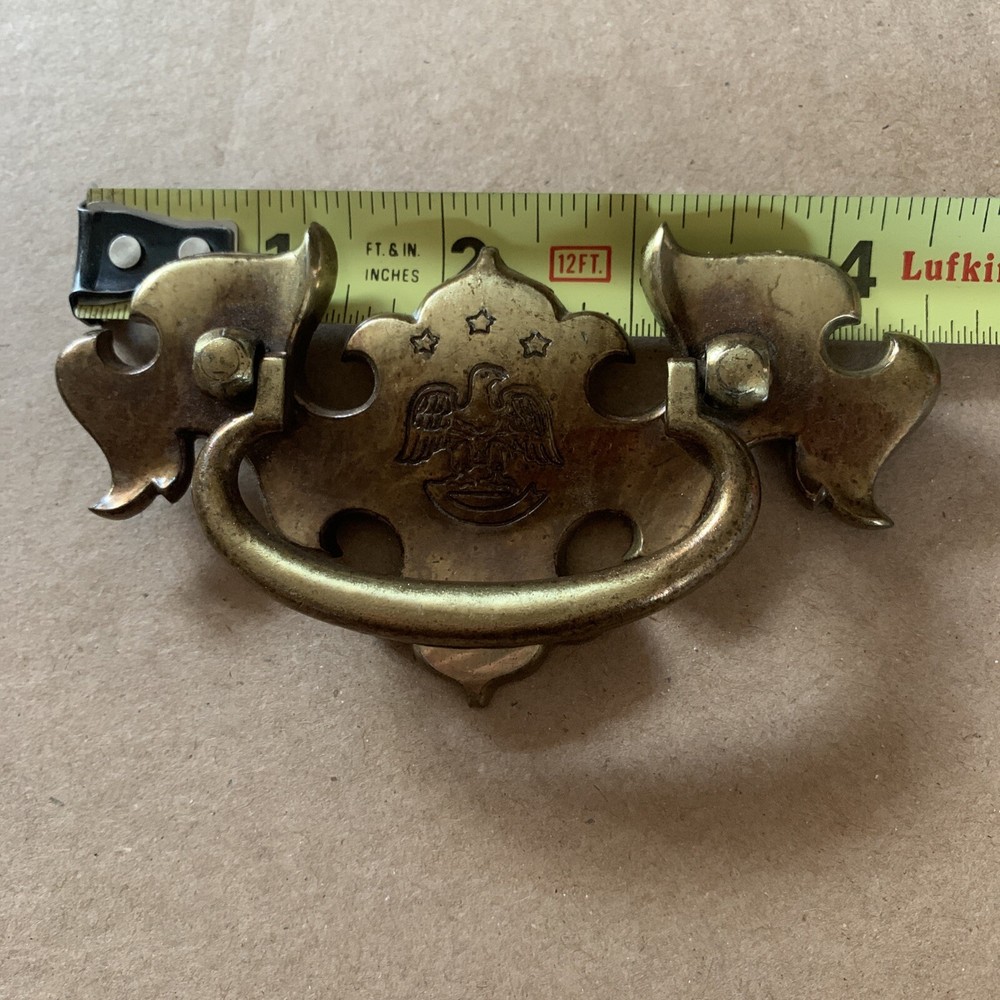 Bald Eagle Brass Antique Hardware Colonial Chippendale Drawer Pull 2,5”center K4