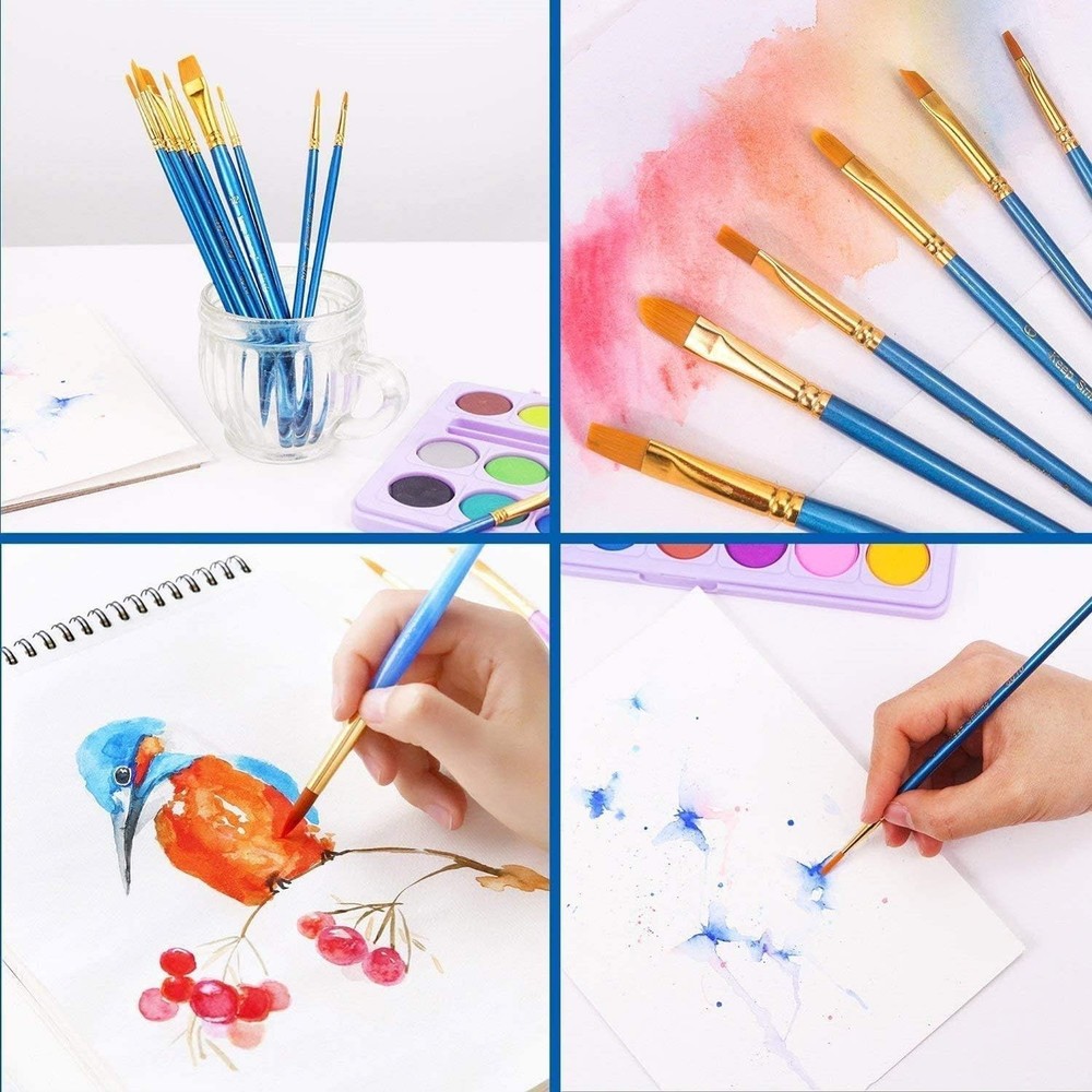 All-Purpose 10-Piece Multi-Functional Paint Brush Set - Easy to Clean & Maintain