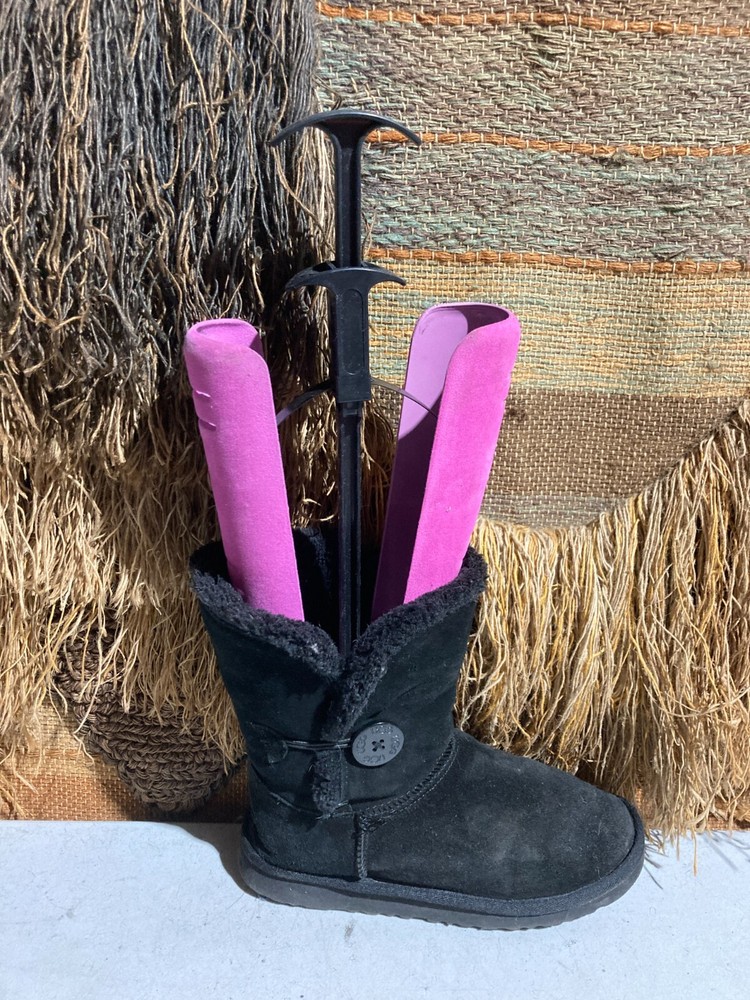 UGG Bailey Button Suede Fur Winter Boot Womens Size 7 Black