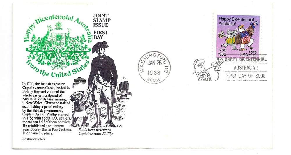 2370 Australia Bicentennial Aristicrat Cachets FDC