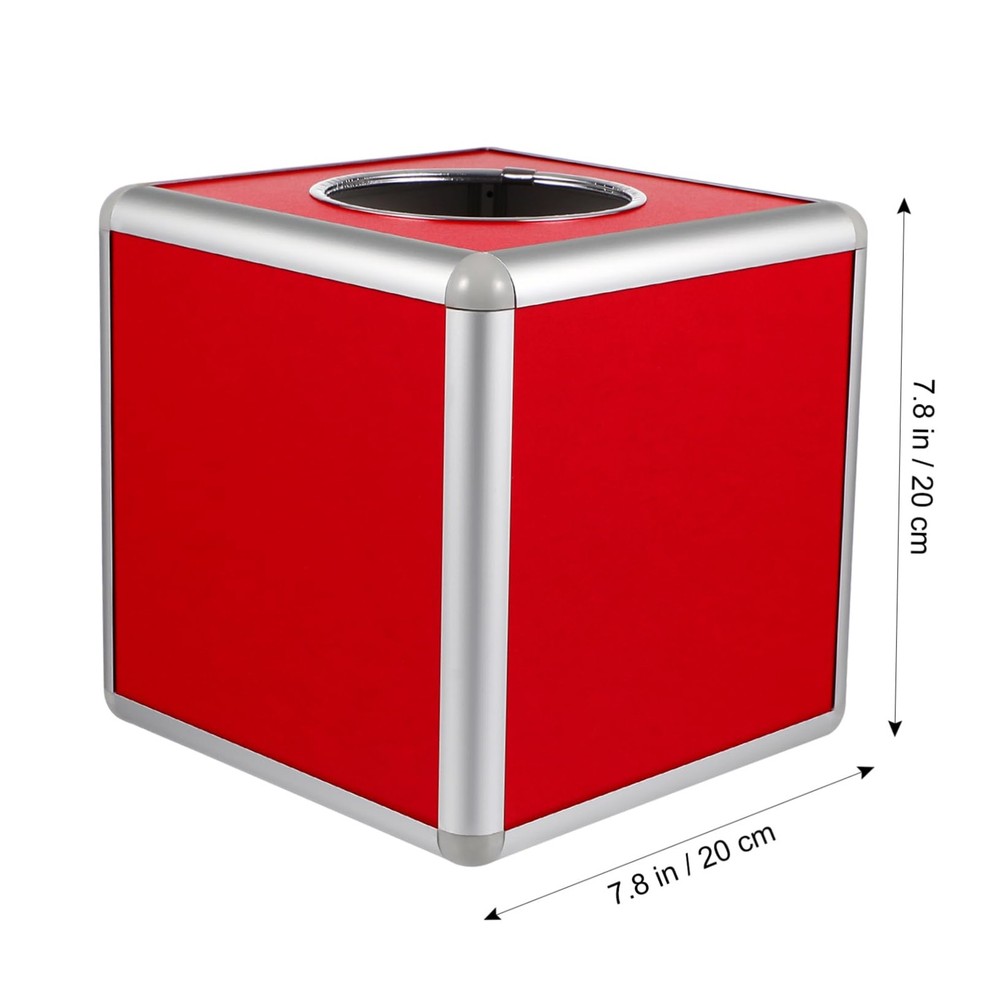 Red Box Raffle Ticket Box Square Storage Box Raffle Ticket Container Raffle B...