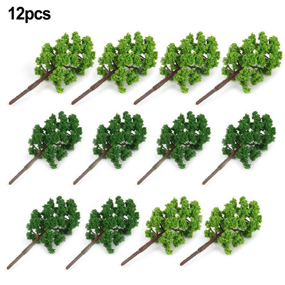 For N / OO Gauge Layouts Basic Scenery & Trees Model Trees 50mm? Trees 12pcs
