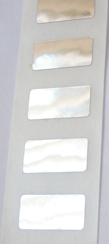 100 Silver Tiny Silver Blank Labels