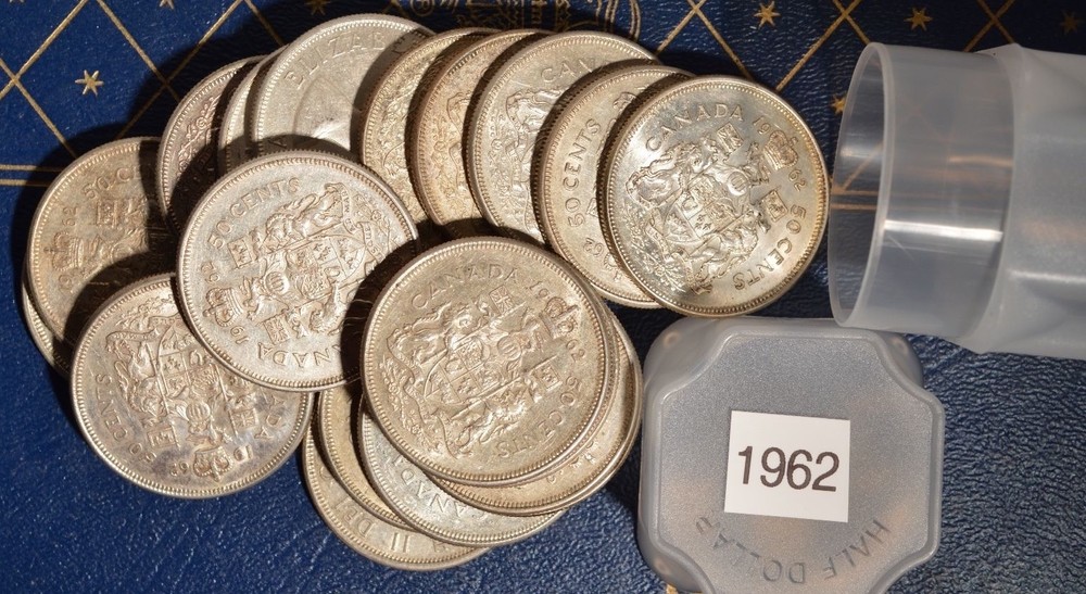 1962 CANADA Silver Half Dollar - Circulated - Random pick from roll