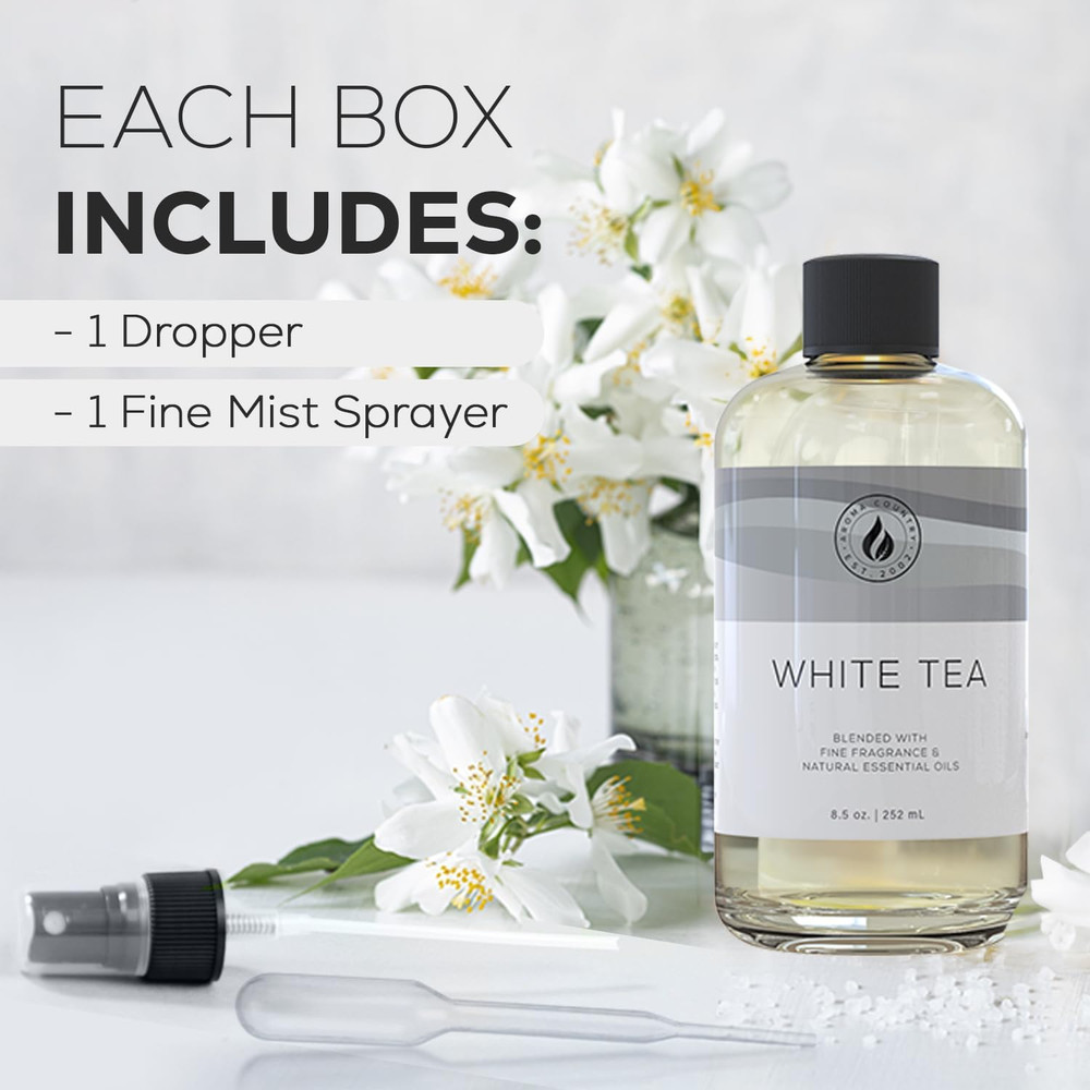 Aroma Country White Tea Diffuser Oil - Luxury Essential Oils for Diffuser Refill
