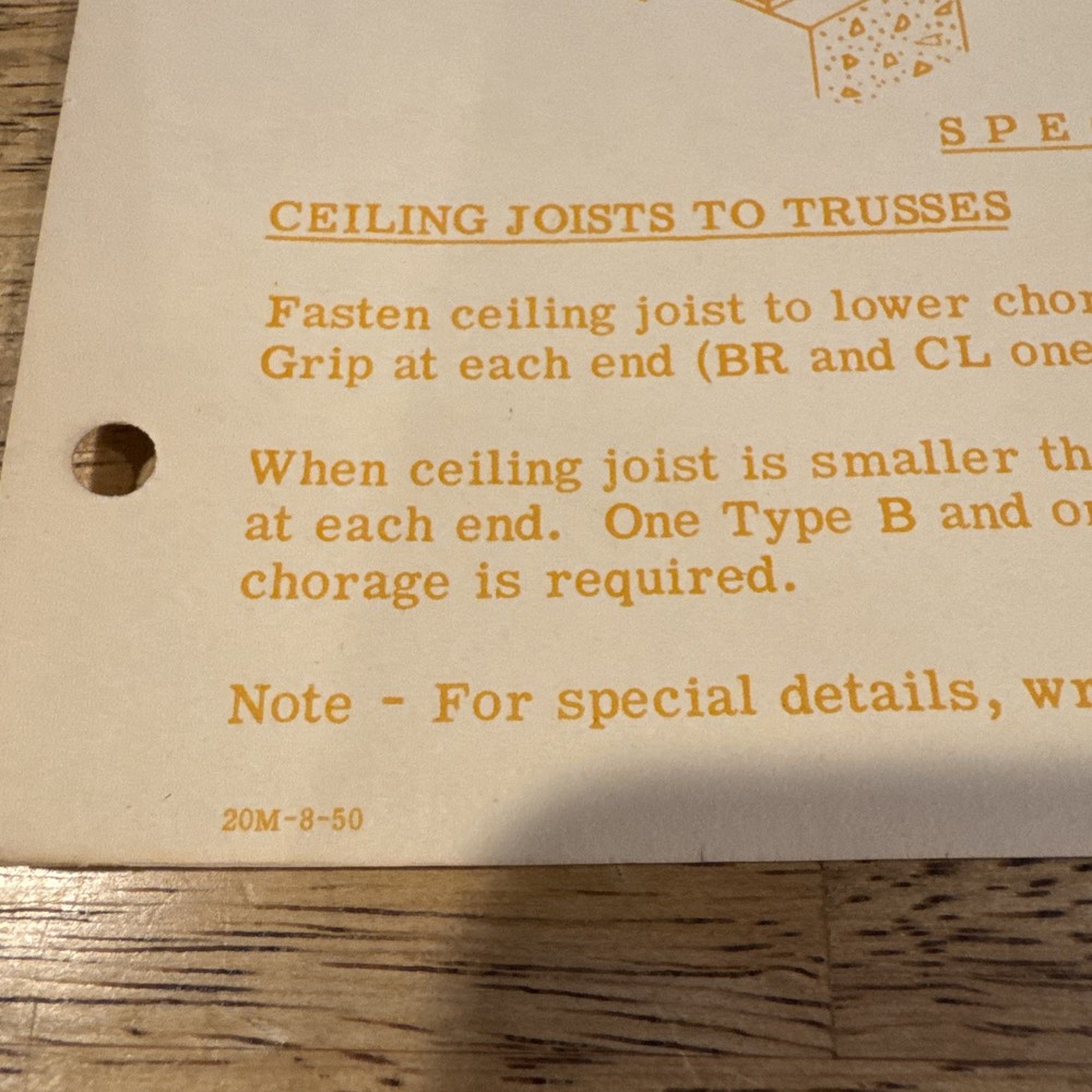 1950 Timber Engineering Co. Trip-L-Grip Specifications Sheet No. 7