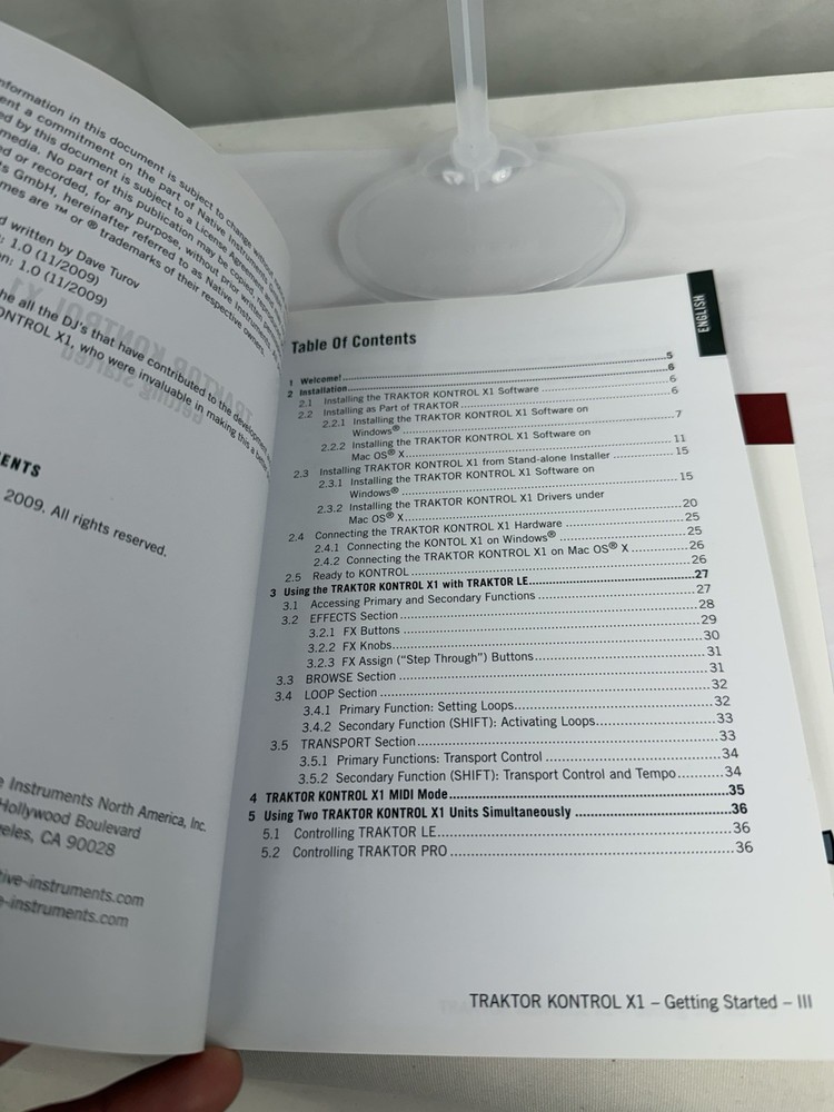 Traktor Kontrol X1 Getting Started Guide - book only