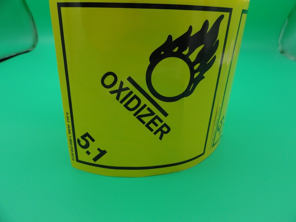 ULINE OXIDIZER 5.1 STICKER ROLL 4"x4"