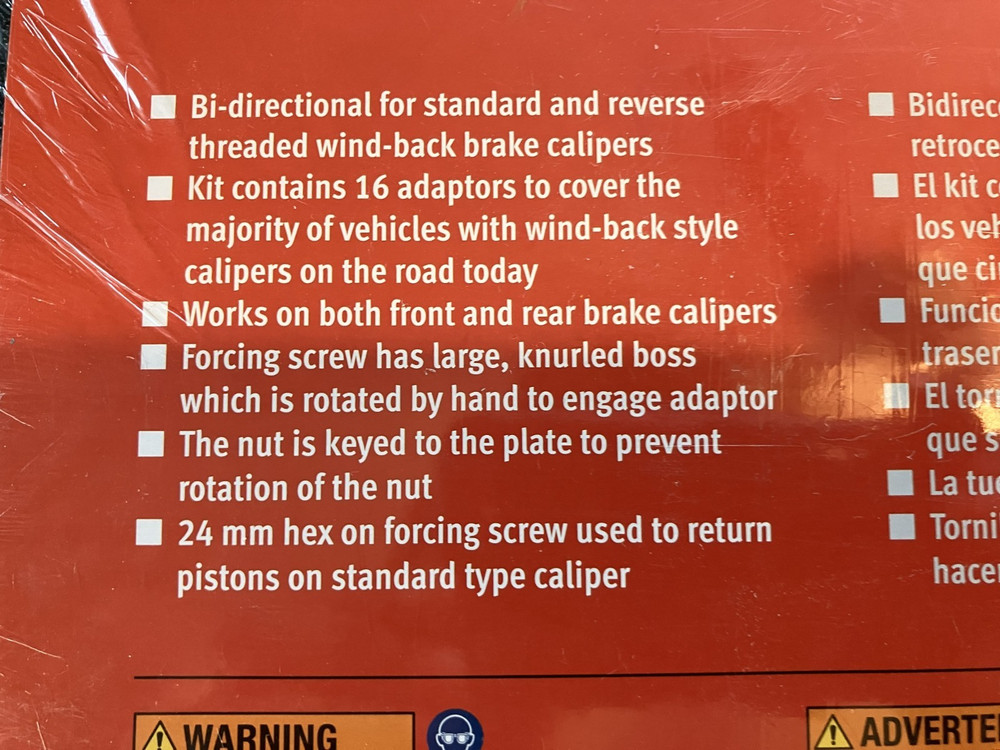 New Snap-on™ Brake Caliper Wind Back Tool Kit BTCWS016KT