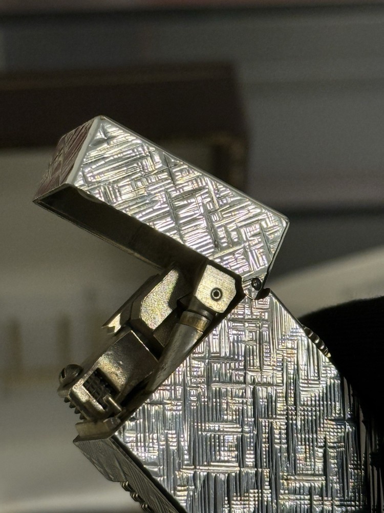 Vintage Dunhill Rollagas Silver Plated Lighter Textured Pattern Boxed