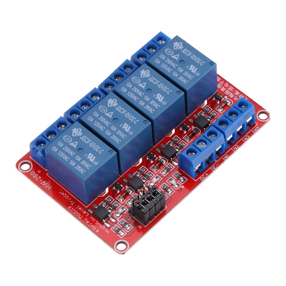 DC 5V 4 Channel Relay Module High or Low Level Trigger for Electronics