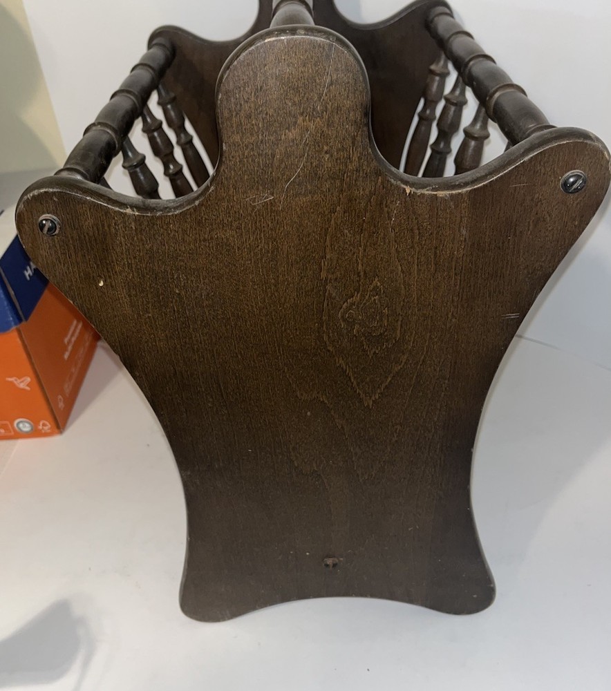Vintage Solid Wood Magazine Rack