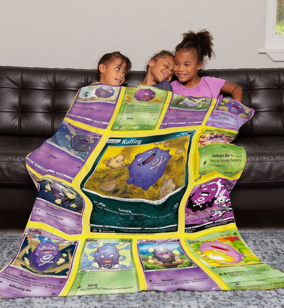 Personalized Blanket USA Made Multi Koffing Custom Name Plush Minky