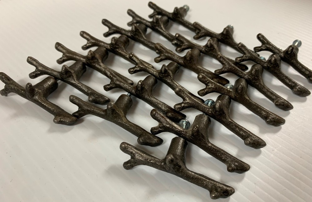 o'o'o . DRAWER PULL Cabinet HANDLES . Tree Branch Design + Mounting Screw