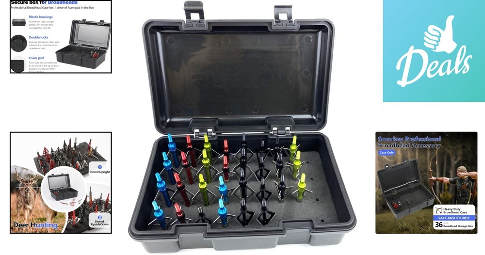 Water-Resistant Broadhead Storage Box with Foam Inserts - 36 Count Capacity